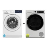 (Bundle) Electrolux EWF9024D3WB Front Load Washing Machine(9kg) + Elba EBD981H Heat Pump Dryer(9kg)